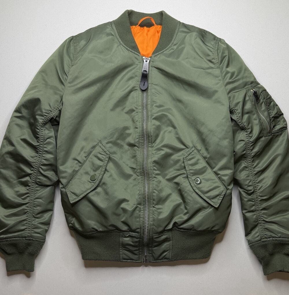 Alpha Industries MA-1 Bomber Jacket Mens Womens XS Green Pilot Aviator